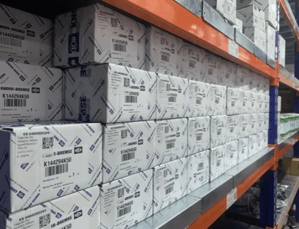 Barcoded shelving in the Fuat Oto warehouse